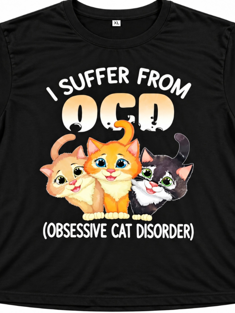 I Suffer From OCD (Obsessive Cat Disorder) Black Cat T-Shirt